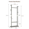 NAYSAYE Coat Rack Solid Wood Hanger Freestanding Hall Tree with Hooks for Bedroom Entryway and Living Room Walnut, Gray, 23.62"*11.02"*64.17" - 3 of 4
