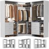 Aheaplus Set of 3 Freestanding Corner Closet System, 92'' Space-saving Closet Organizer with Drawers and Hanging Rods - 2 of 4