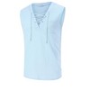 Clearlove Men's Tank Top Sleeveless Shirts V Neck Lace Up Retro Boho Shirts Summer Casual Tops - 3 of 4
