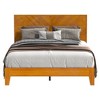 Galano Weiss Wood Frame Platform Bed With Headboard in Amber Walnut, Oslo Oak, Walnut - 2 of 4