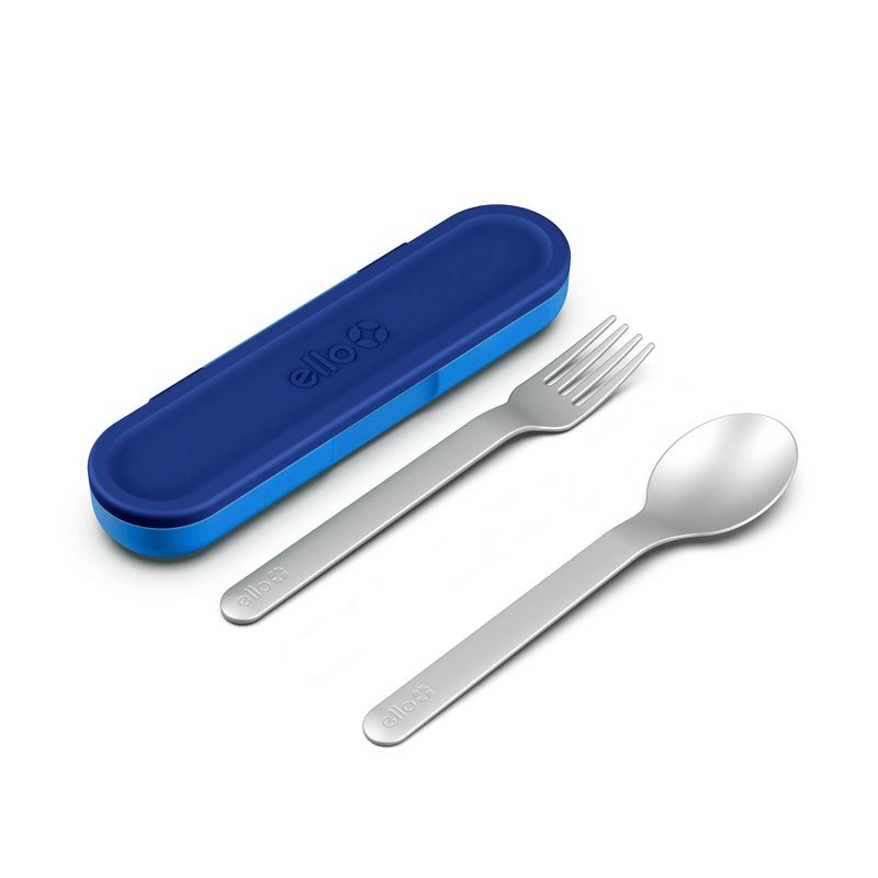 Kids&#39; on The Go Cutlery Set Blue - Ello, 3 of 4