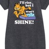 - Garfield - Rise But Won't Shine Graphic Short Sleeve Fleece Dress - 2 of 3
