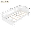 KTMBDW Montessori Toddler Floor Bed with Wood Slats for Girls and Boys, Bed Frame with Removable Safety Guardrails, White/Natural - 4 of 4