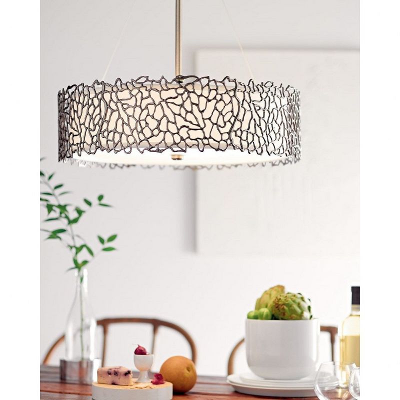 Silver Coral 4 Light Chandelier / Pendant Clasic Pewter, 3 of 4