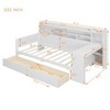 NicBex Twin Size Daybed Multifunctional Frame Day Bed with Trundle, Storage Shelves, 2 Spacious Drawers and 1 Integrated Desk for Apartment - 2 of 4