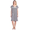 Casual Nights Women's Cotton Short Sleeve Sleep Dress, Nightshirt, Nightgown - 2 of 4