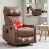 Heat Massage Manual Recliner Chair with 360° Swivel Rocker, Faux Leather/Chenille Accent Chair for Living Room/Bedroom - ModernLuxe - 2 of 4