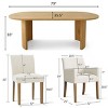 7-Piece Oval Dining Table Set, 79” Wood Pedestal Table with 4 Upholstered Armless Chairs & 2 Armchairs, Modern Dining Room Furniture-Maison Boucle - 3 of 4