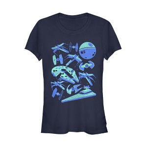 Juniors Womens Star Wars Spaceship Collage T-Shirt - 1 of 3