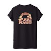 Simply Sage Market Just Peachy Rainbow Front and Back Design Short Sleeve Tee - XS - Black - 2 of 4