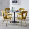 LOVMOR Modern chair with iron tube legs, soft cushions and comfortable backrest, suitable for dining room, living room, cafe,hairball back - 3 of 4