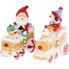 Northlight Santa and Snowman on Gingerbread Train Car Christmas Figurines - 6.75" - Set of 2 - 4 of 4