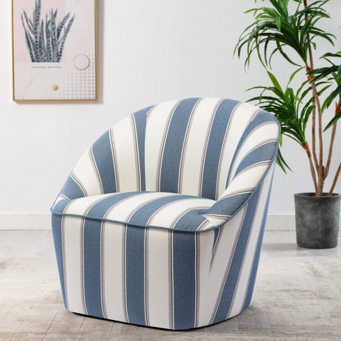 American Furniture Classics Upholstered Chair in Blue Striped Fabric