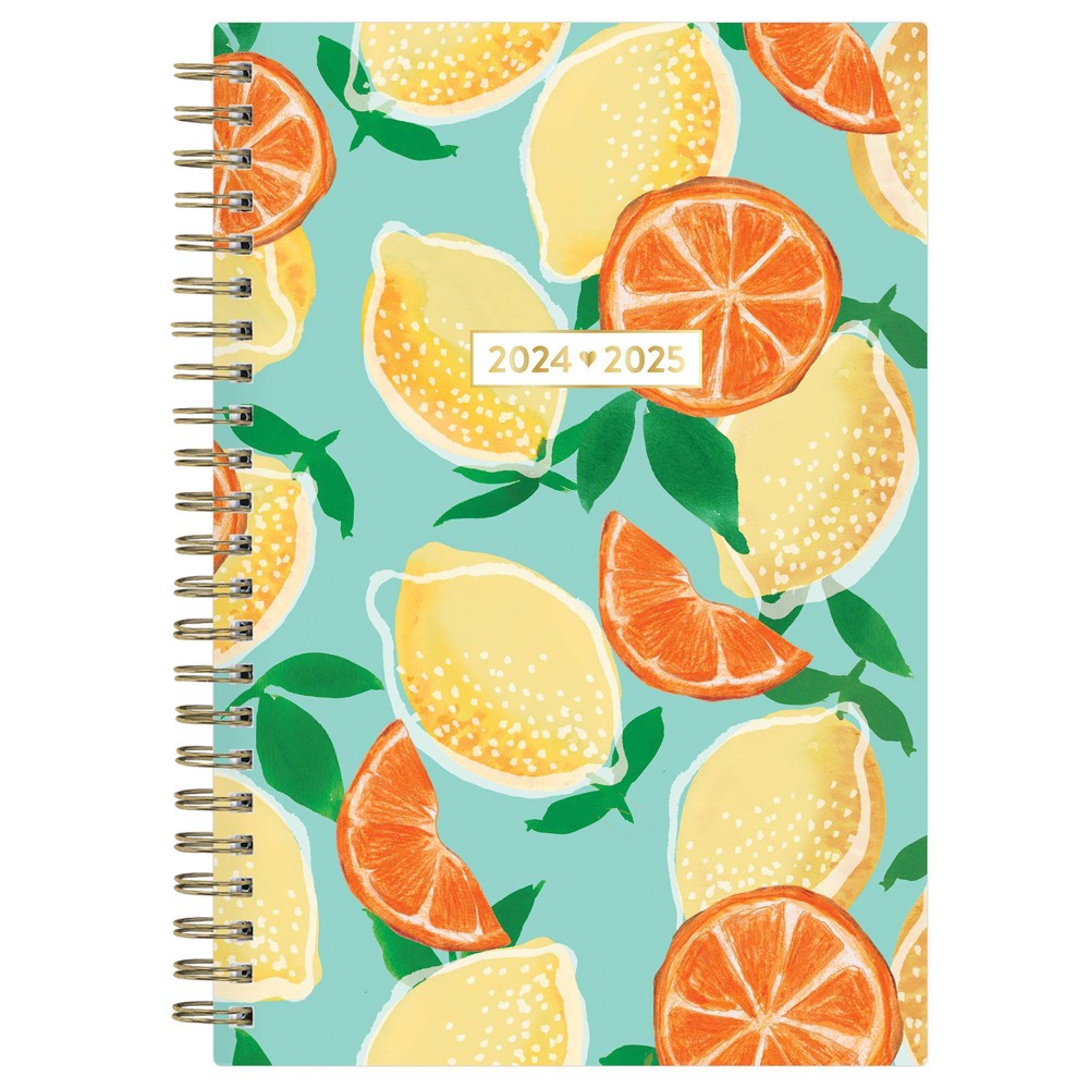Color Me Courtney for Blue Sky 2024-25 Weekly/Monthly Planner 8x5 Soft Touch Citrusade Teal