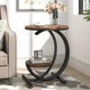 FONTOI 16.68" Round End Table, 2-Tier Side Table with Storage Shelf, Accent Table for Living Room, Bedroom, Brown&Black, 19.69"*23.62"*19.69" - 2 of 4