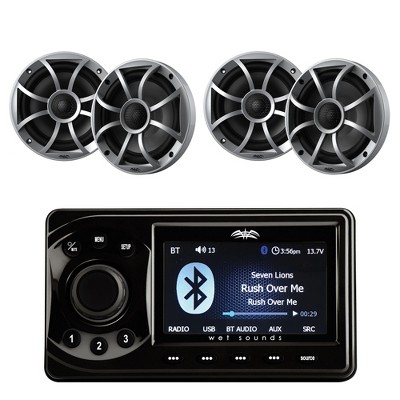 Wet Sounds WS-MC-1 4 Zone Marine Media Center + 2 Pair RECON 6-S 6.5" Speakers