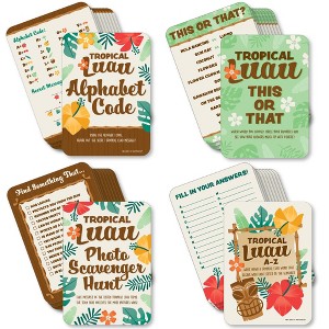 Big Dot of Happiness Tropical Luau - 4 Hawaiian Beach Party Games - 10 Cards Each - Gamerific Bundle - 1 of 4