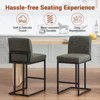 24" Counter Height Bar Stool, Faux Leather Barstool with Back and Metal Frame, Modern Armless Upholstered Bar Chair Stool for Kitchen Island - 2 of 4