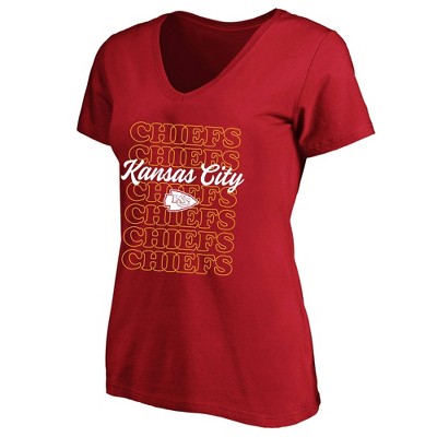 Nfl Kansas City Chiefs Women's Plus Size Short Sleeve V-neck T-shirt - 3x :  Target