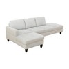 DOMETOUR 2-Piece Modern Gray White Lint Couch L-Shaped Sectional Sofa for Living Room - 2 of 4