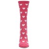 Memoi Hearts Bamboo Blend Crew Socks Pink 9-11 - 2 of 4