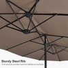 PURPLE LEAF 15ft Patio Market Umbrella and Base Double-Sided Rectangle Outdoor Table Sun Umbrellas with Crank - 3 of 4