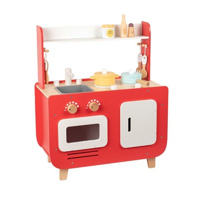 Topteng Red Play Kitchen Set Toy With Washing Machine And Oven Gift For Kid Age 3+