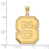 Black Bow Jewelry 14k Yellow Gold North Carolina State Wolfpack NCAA Extra Large Pendant - 2 of 3