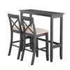 NicBex Dining Table Set for 4 Industrial Counter Height Table with MDF Tabletop and 2 Linen Chairs for Dining Room - 3 of 4