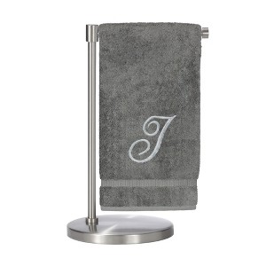 BC BARE COTTON Monogrammed Bath Towel, Personalized Gift, 27 x 54 inches - Set of 2 - Gray - Silver Script - 1 of 1