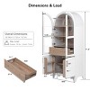71" Arched MDF Storage Cabinet,Kitchen Pantry Cabinet with Four Doors and Hidden Drawer,Modern Pantry Cabinet for Dining Room-Cuddlewood - 4 of 4
