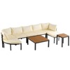 DSVIMOY Outdoor Sectional Sofa Set, Patio Seating Group, Outdoor Conversation Set with Cushions for Patio, Backyard, Garden, Beige, 126"*53.5"*26" - 4 of 4