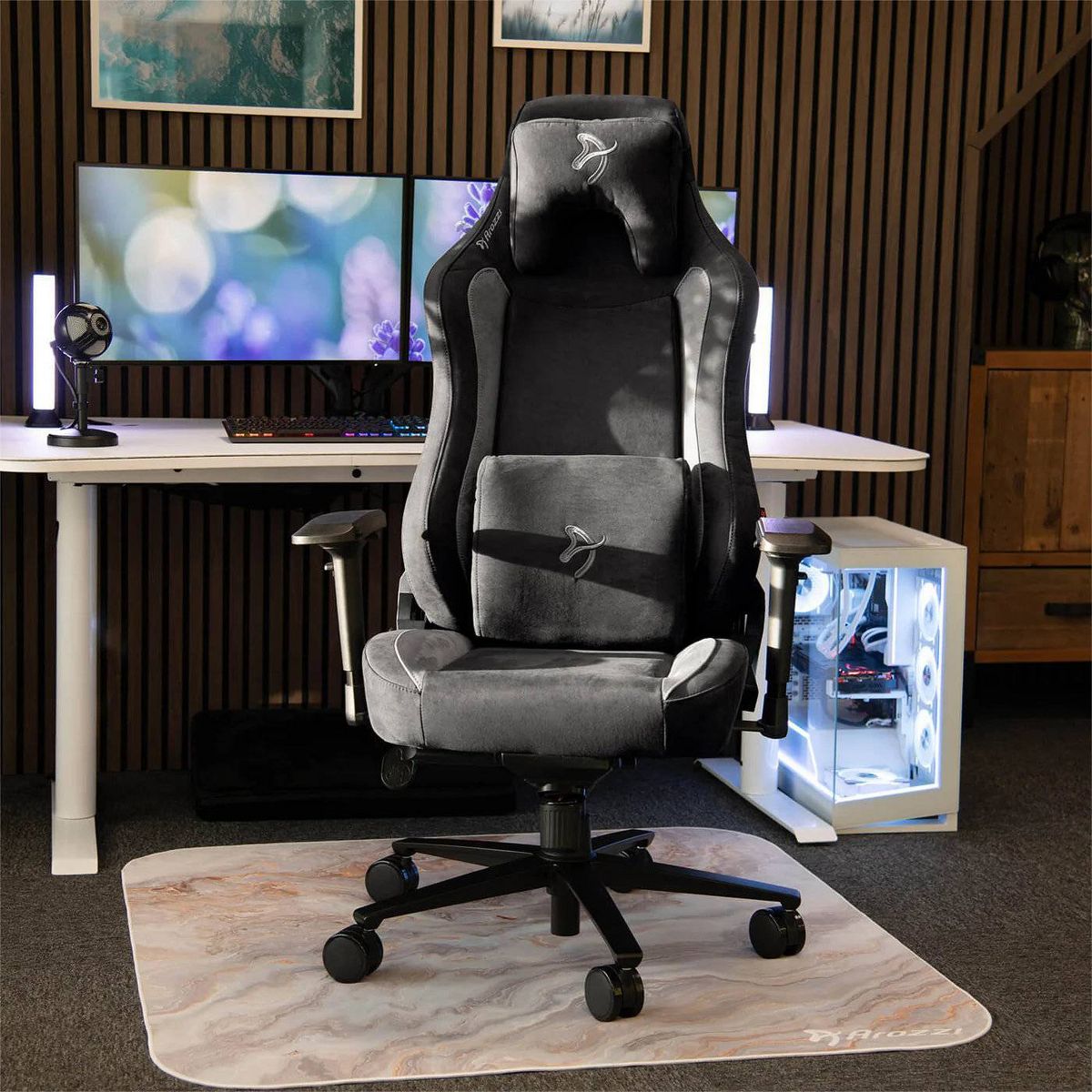 Arozzi Vernazza Office and Gaming Chair Unique Velvety Texture with Memory Foam Lumbar Support 4D Armrest - thumbnail 7