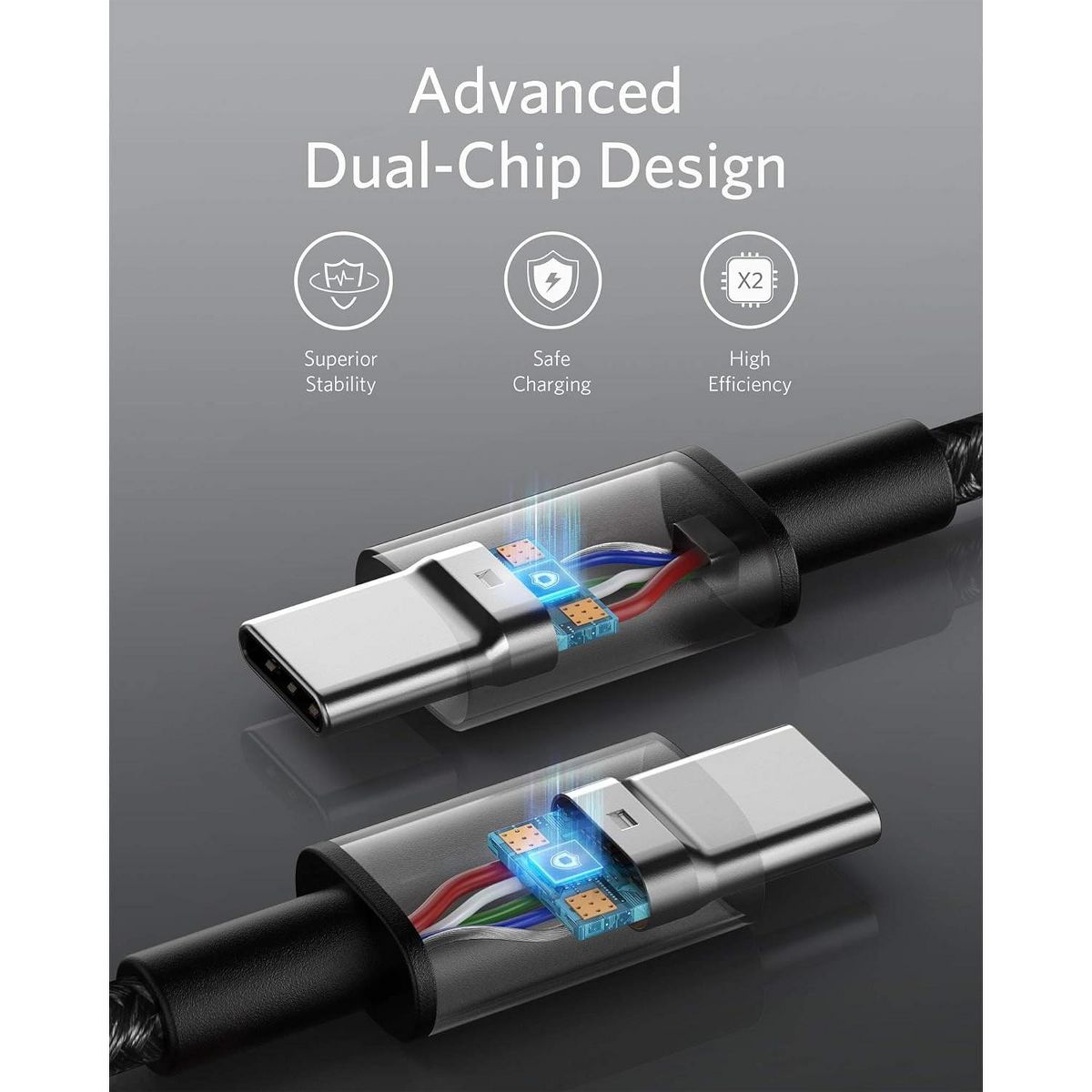 Anker USB C to USB C Cable, Type-C Charging Cord Fast Charge(10FT,100W) - thumbnail 4