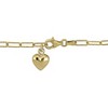 EVERLY JEWELRY | Yellow Plated Sterling Silver 3mm Fancy Cut Oval Link Heart Bracelet, 7.5 inc - 4 of 4