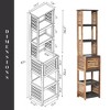 Evideco French Home Goods Bathroom Linen Storage Tower Cabinet Elements Acacia - Gray Wood - 3 of 4