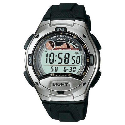 casio black stainless steel watch