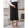 INSPIRE CHIC Womens Maternity Skirt Knitted Straight Skirts Over the Belly Stretch Solid Pregnancy Business Work - 2 of 4