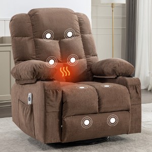 Racxily Massage Rocker Recliner Chairs with 2 Cup Holders, USB Charge Port Soft Features a Manual Massage and Heat - 1 of 4