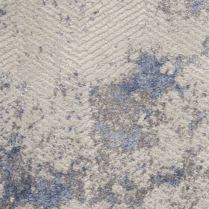 Nourison Sleek Textures SLE04 Blue/Ivory/Grey Indoor Area Rug, 5 of 10