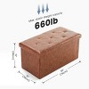 FURNIinspire Ottomans And Benches Modern 30 Inch Living Room Foldable Ottoman Storage Bench Entryway Foot Stool, Brown, 15"*30"*15" - 3 of 4
