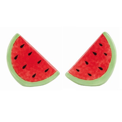 Transpac Spring Watermelon Slices Dolomite Salt and Pepper Shakers Collectables Red Green 3.5 in. Set of 2