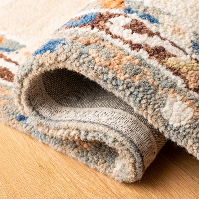 Aspen 3' Square Blue and Brown Wool Area Rug