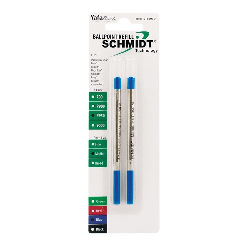 Schmidt P950 Megaline Pressurized Ballpoint Refill Medium, Blue, 2 Pack Blister (SC58148)