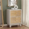 JIONJOY Handcrafted Wooden 3-Drawer Dresser with Artisan Ring Detailing - 4 of 4
