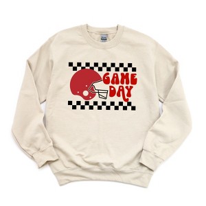 Simply Sage Market Women's Checkered Game Day Gildan Sweatshirt - 1 of 2
