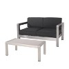 Aviara 2pc Aluminum Patio Loveseat & Coffee Table Set: Weather-Resistant, Modern - Christopher Knight Home - 2 of 4