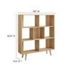 Modway Transmit 7-Shelf Bookcase – Mid-Century Modern Wood Grain Bookshelf with Open Shelves and Slatted Back - 2 of 4