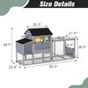 AZL1 Life Concept Pet Crates and Houses Portable Mobile Chicken Coop with Nesting Box, Sleeping Room, Sun Board, Doors, Gray, 82.28"*25.6"*44.88" - 3 of 4