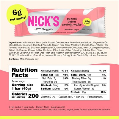 Nick's Peanut Butter Protein Wafer Snack Bars - 10g Protein - 7.05oz/5pk
